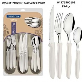 043712000102 – CONJ. 24 TALHERES C/ CABO BRANCO + TABULEIRO