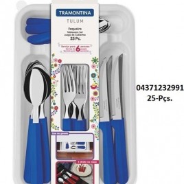 04371232991 – CONJ. 24 TALHERES C/ CABO AZUL + TABULEIRO