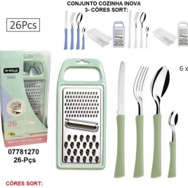 07781270 – CONJ. COZINHA INOVA 3 CORES SORTIDAS 26 PEÇAS