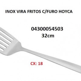 04300054503 – CAIXA DE 18 VIRA FRITOS INOX C/ FURO HOYCA (PREÇO P/ UN)