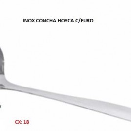 04300054500 – CAIXA DE 18 CONCHAS INOX C/ FURO HOYCA (PREÇO P/ UN)