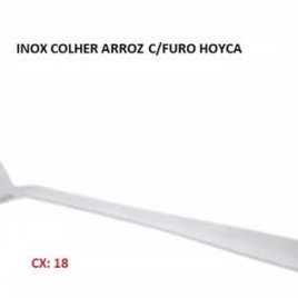 04300054501 – CAIXA DE 18 COLHERES DE ARROZ INOX C/ FURO HOYCA (PREÇO P/ UN)