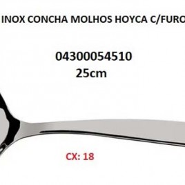 04300054510 – CAIXA DE 18 CONCHAS DE MOLHOS INOX C/ FURO HOYCA (PREÇO P/ UN)