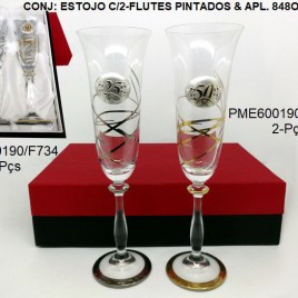 PME600190/F848O – ESTOJO C/ 2 FLUTES PINTADOS APL. 848O