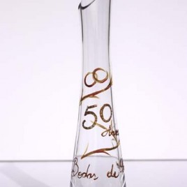 PMVI81393-50 – SOLITARIO VIDRO PINTADO 50 ANOS BODAS OURO 30CM